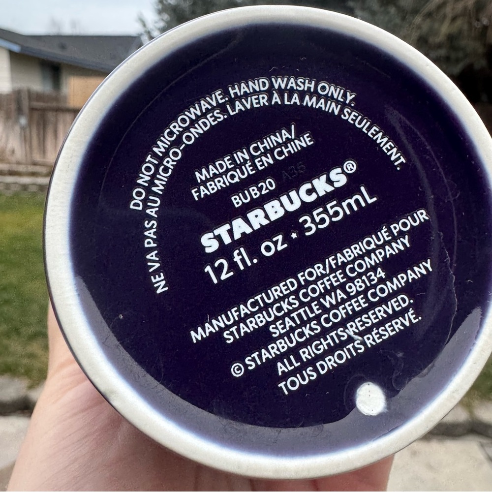 Starbucks Fall 2020 Navy Iridescent Double Wall Ceramic Tumbler 12 oz Coffee Mug - Picture 8 of 13
